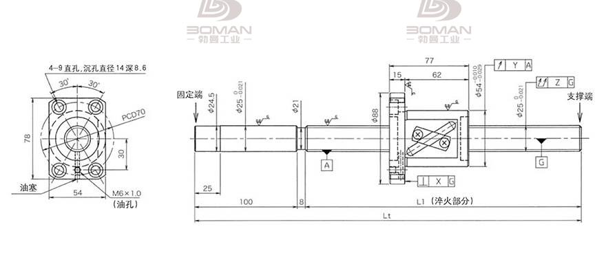 KURODA GG2525AS-BALR-2020A 黑田丝杆替换尺寸图片视频