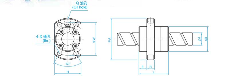 TBI SFE02550-6 tbi滚珠丝杆的规格表说明